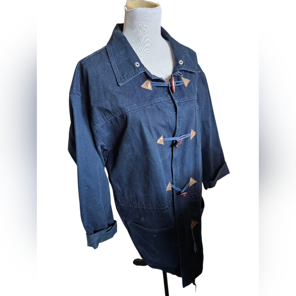 Major Damage Denim Coat Qirh Toggle Closure Womens Size 2.